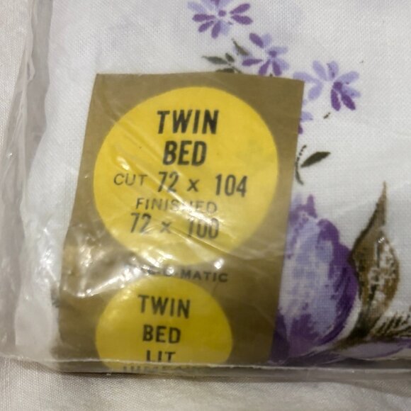 NOS Royal Orchid Texmade Vintage Twin Flat Sheet 72" x 100" Finished - Picture 4 of 10